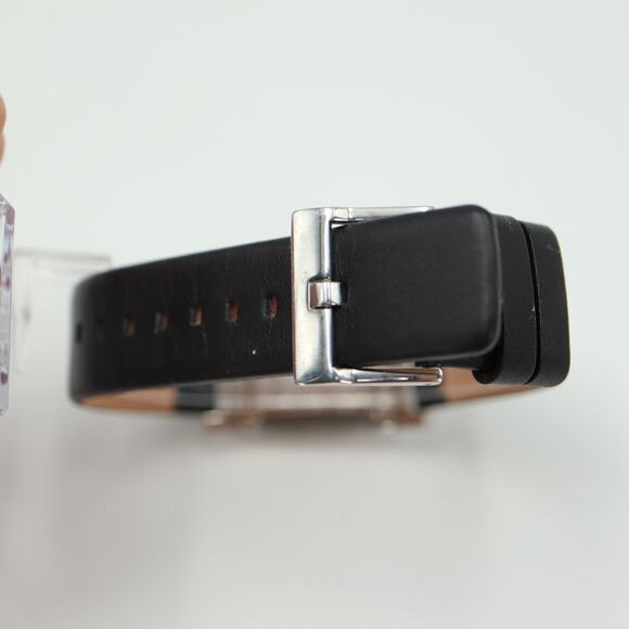 Fossil Arkitekt Womens Tank Watch 24mm Date Logo Dial PR-5169 Black Leather - Picture 12 of 16